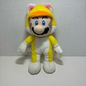 Vintage 2014 Super Mario Bros 3D World 10" Mario‎ Dressed as Cat Plush